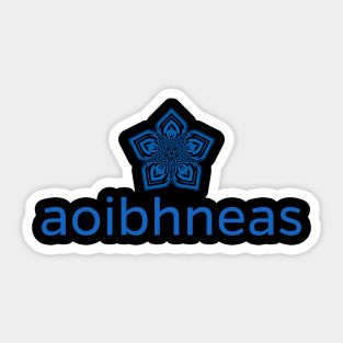 Scottish Gaelic word for Bliss aoibhneas with a Celtic motif flower Sticker